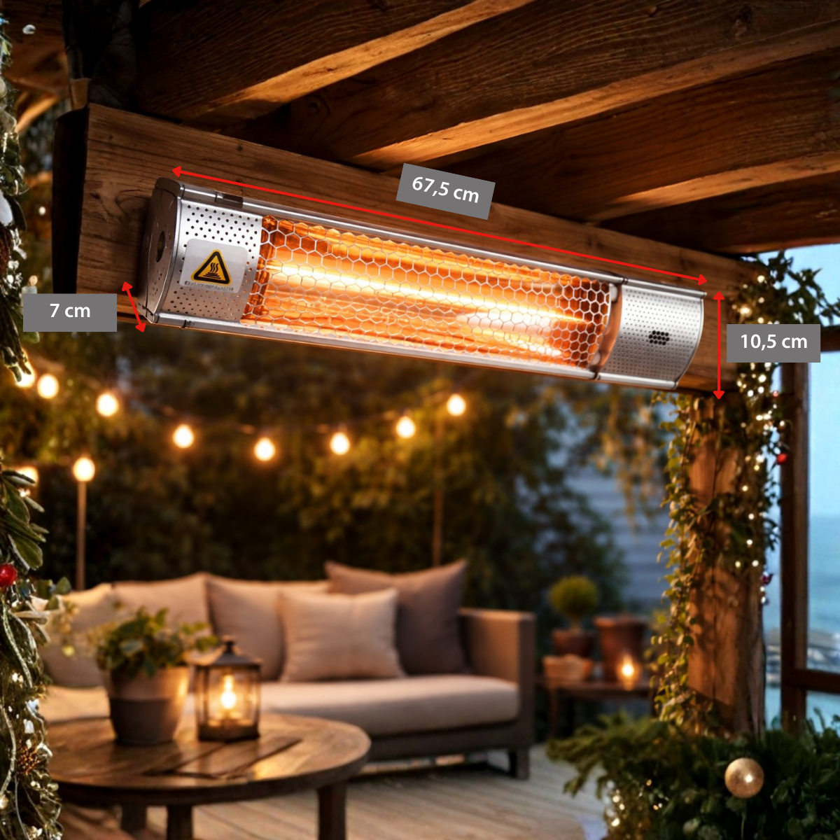 alpina Terrasverwarmer Infrarood Verwarming - Heater 2000W - maximondo