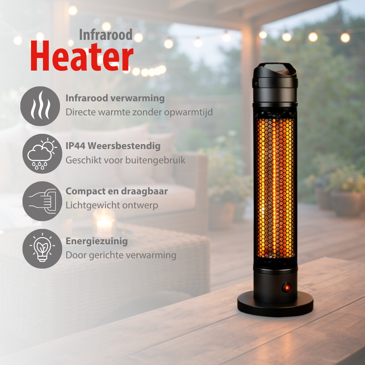 alpina Heater Terrasverwarmer Elektrisch - Infrarood - maximondo