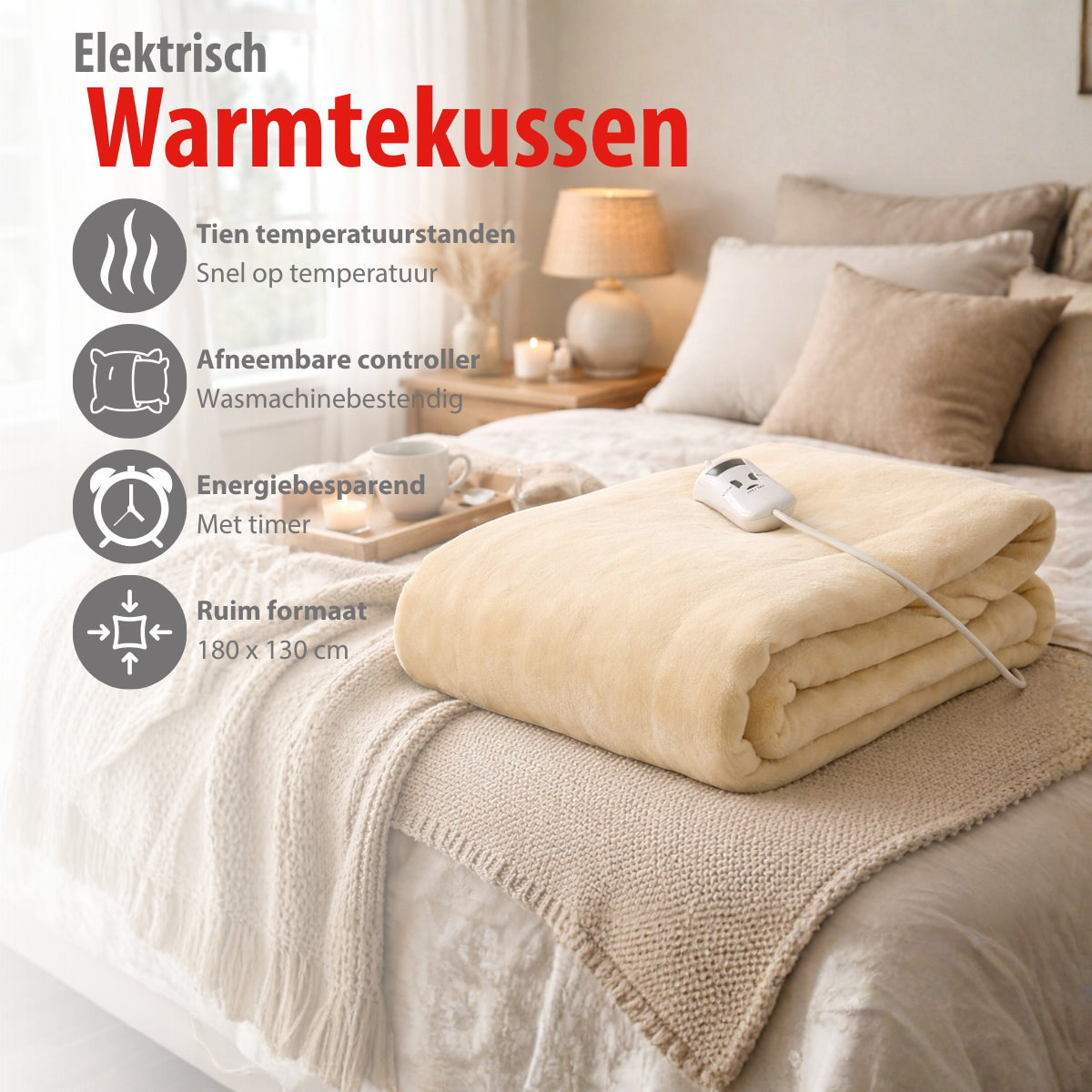 alpina Warmtedeken Elektrische Bovendeken 130 x 180 cm
