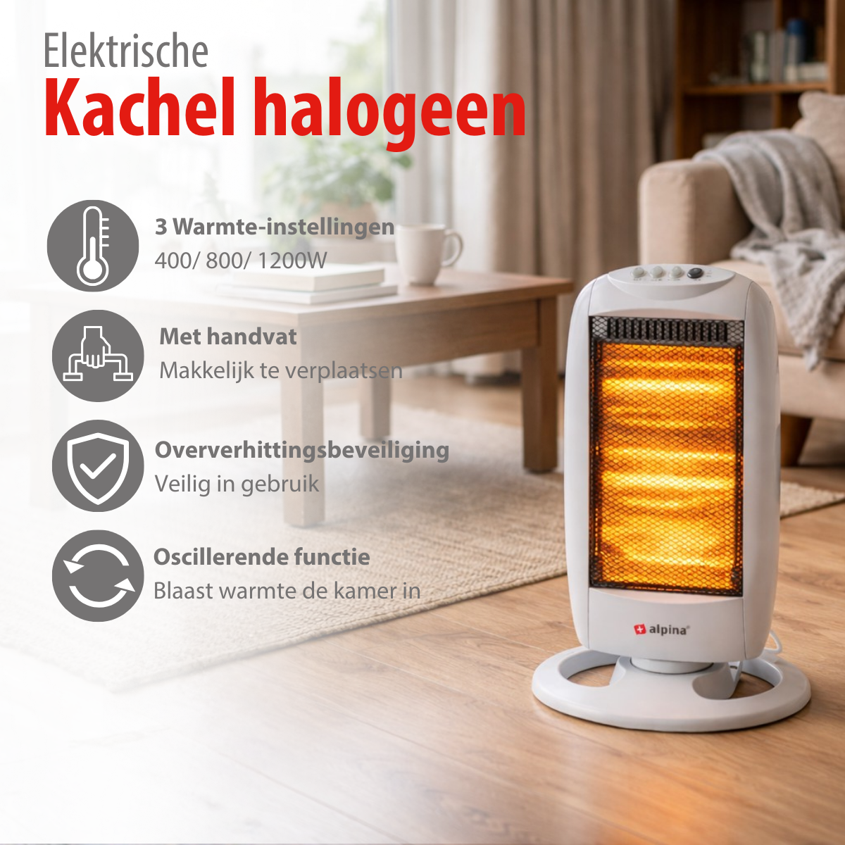 alpina Kachel Halogeen 1200W