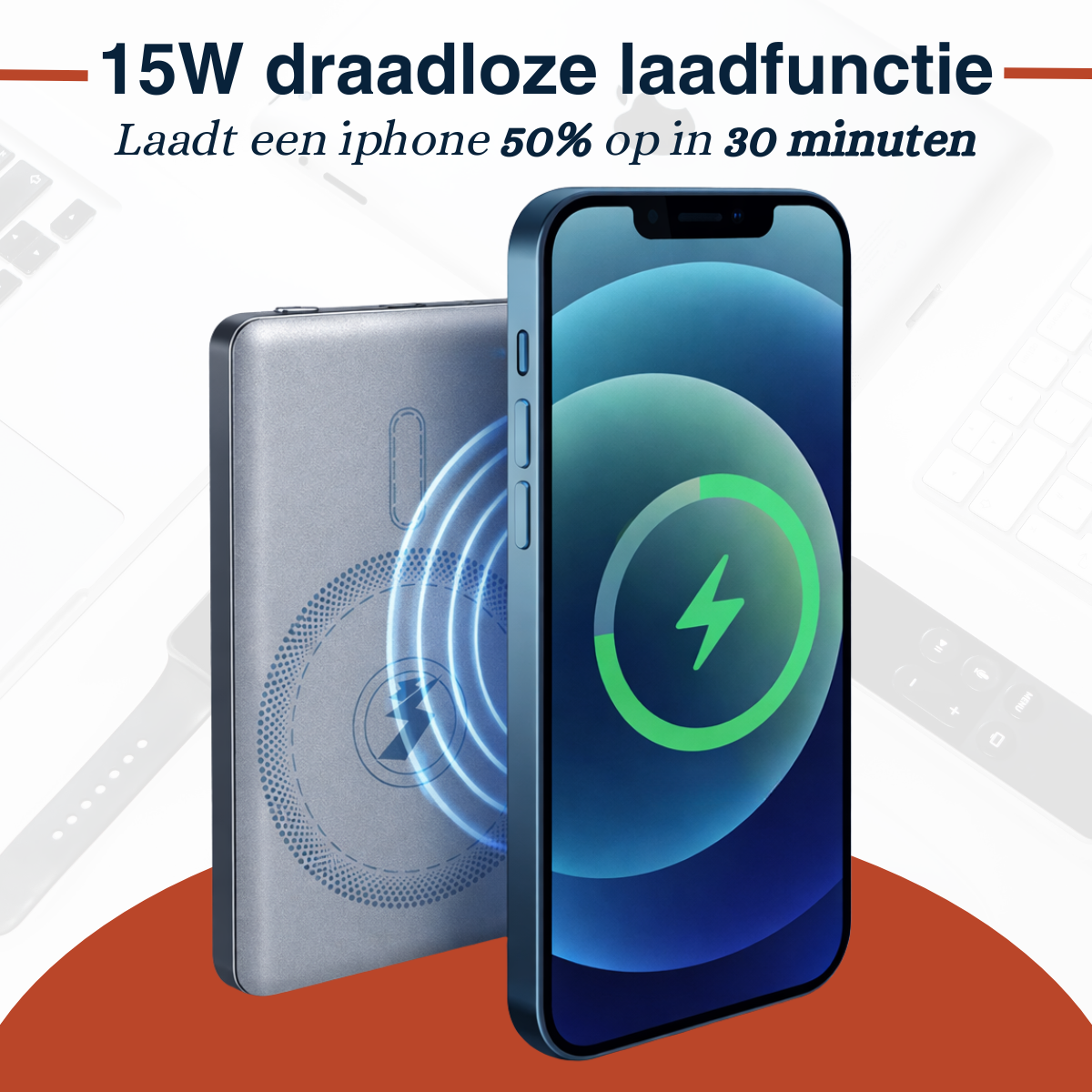 Grundig Draadloze Powerbank 5000Mah - Power Bank 15W Magsafe - maximondo