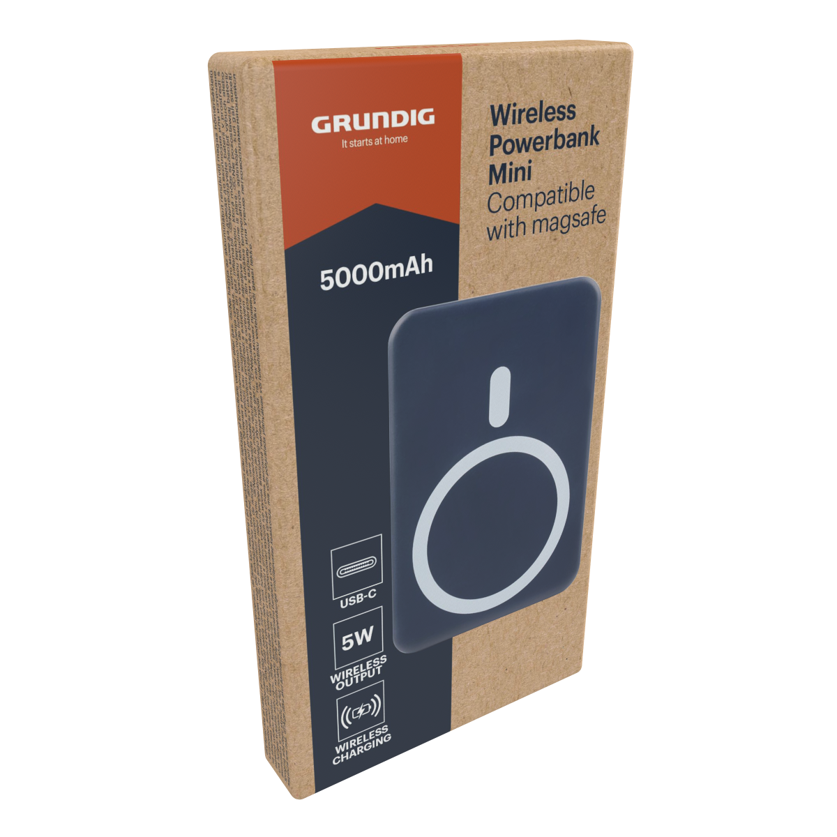 Grundig Powerbank 5000mAh - Powerbank iPhone met MagSafe - maximondo