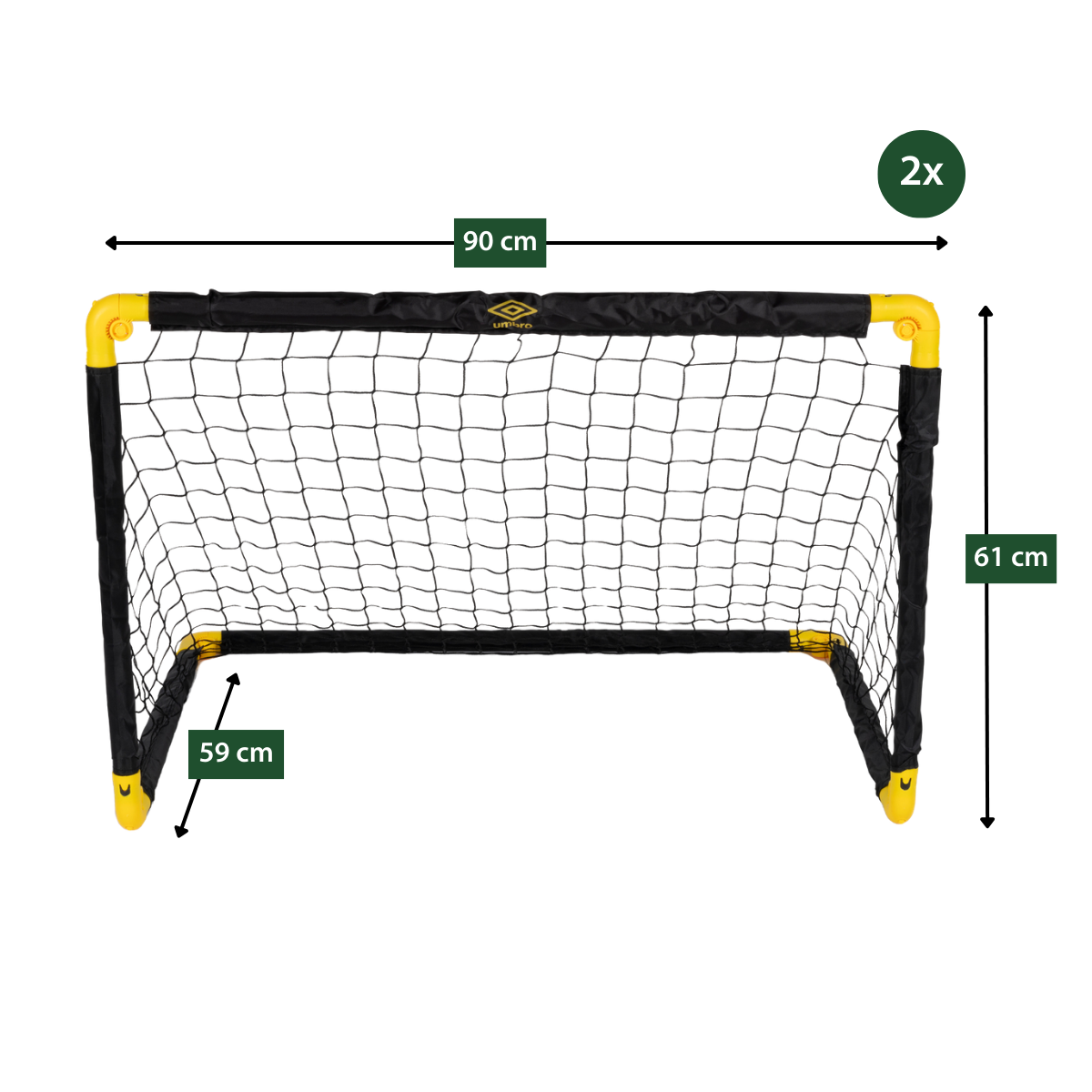 Umbro Voetbaldoel Set van 2 - Voetbalgoal 90 x 59 x 61 cm