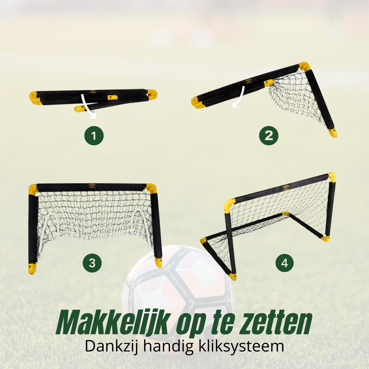 Umbro Voetbaldoel Set van 2 - Voetbalgoal 90 x 59 x 61 cm