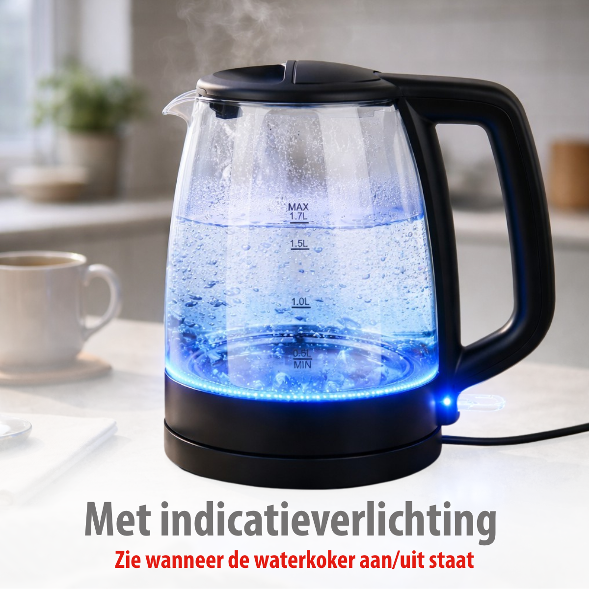 alpina Waterkoker 1,7 Liter - Waterkoker Glas 1850-2200W - maximondo