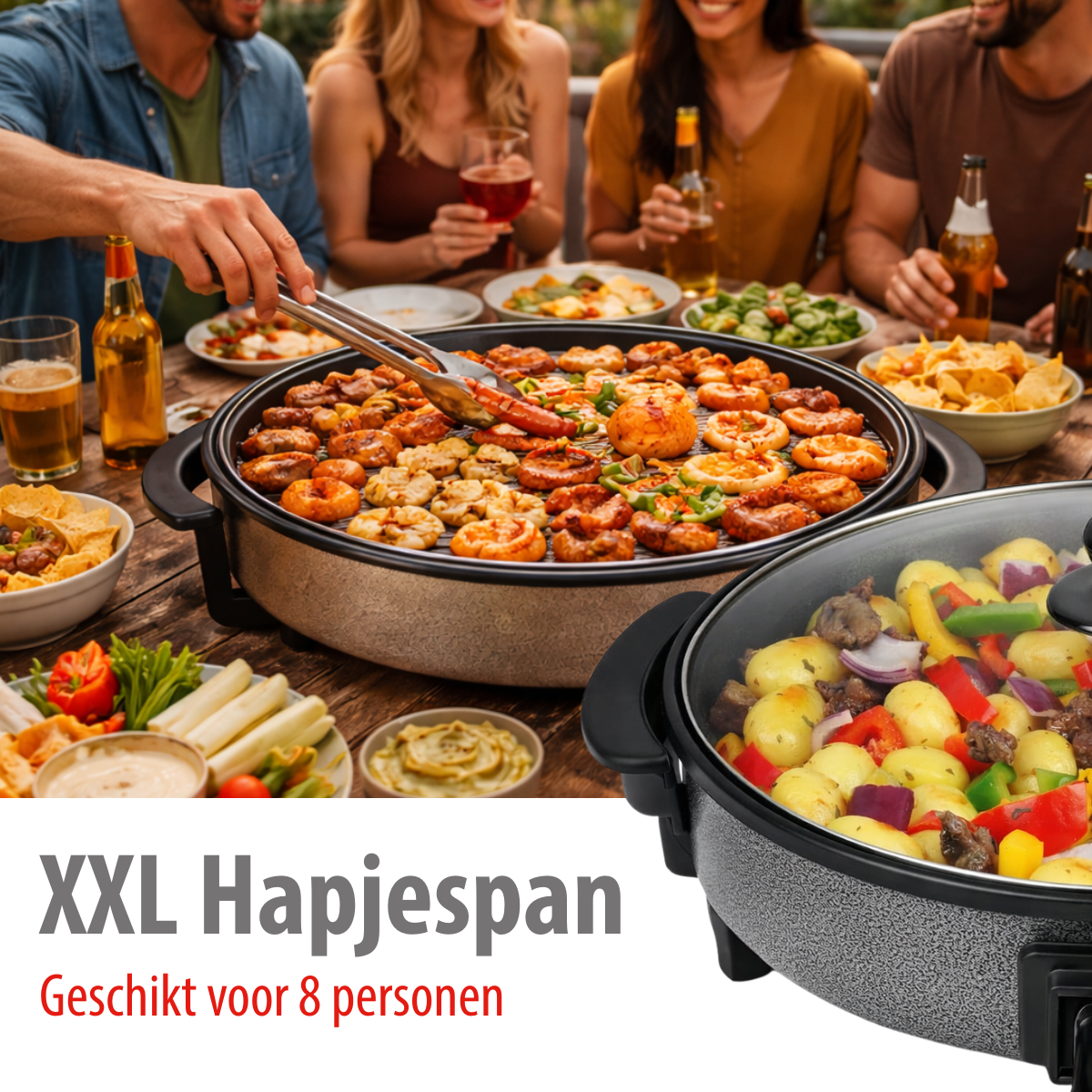 alpina Party Pan - Elektrische Hapjespan met Deksel - Ø40CM - maximondo