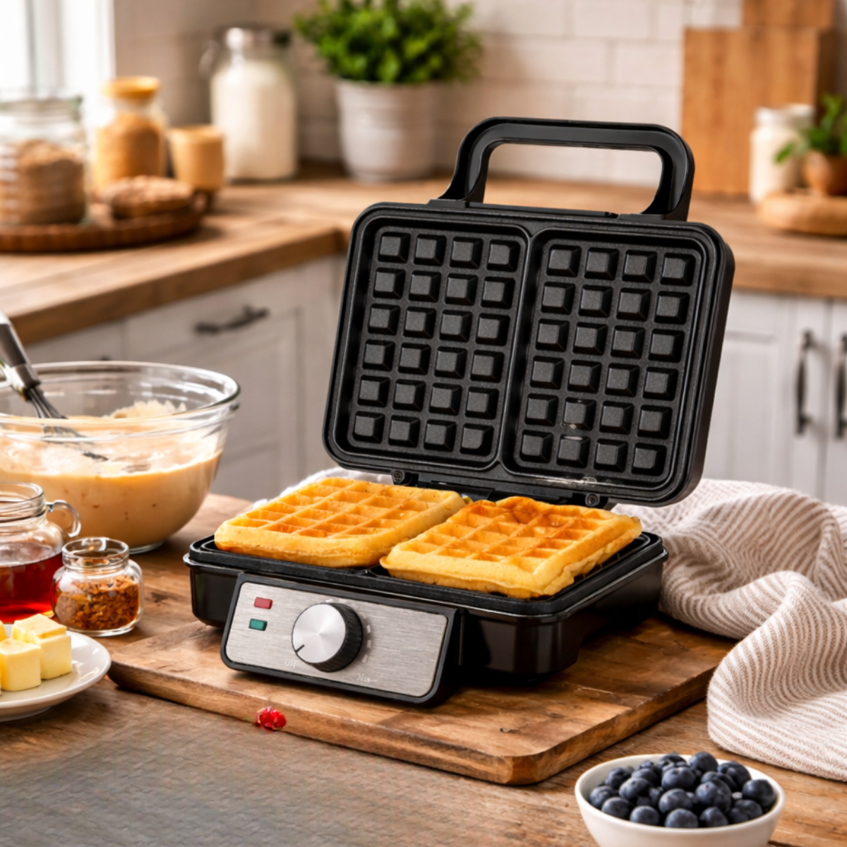alpina Wafelijzer 1200W - Wafelijzer voor 2 Wafels - maximondo