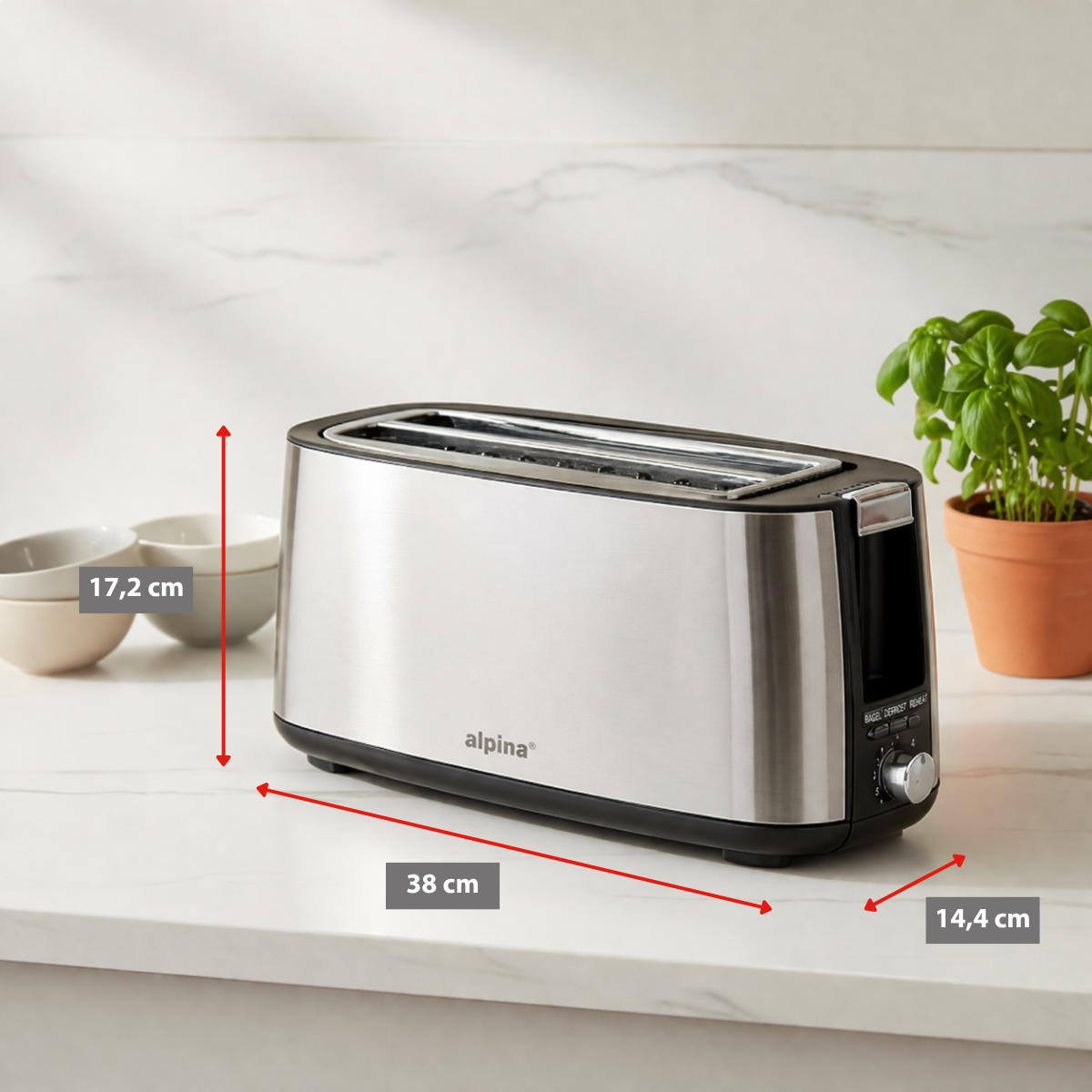 alpina Broodrooster 4 Sneden 1400W - maximondo