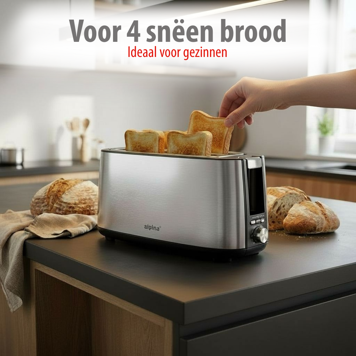alpina Broodrooster 4 Sneden 1400W - maximondo