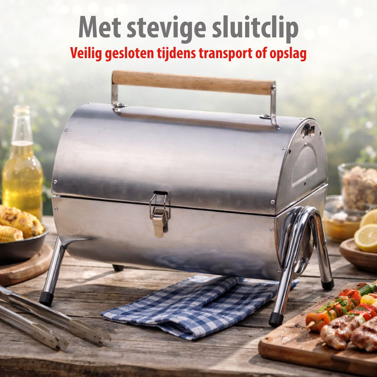 alpina Houtskool BBQ - Draagbare BBQ met Handgreep