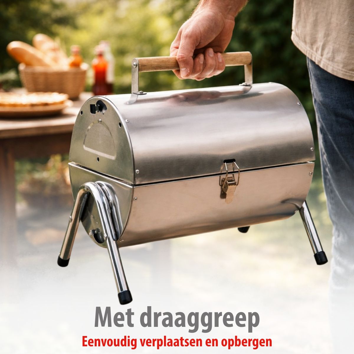 alpina Houtskool BBQ - Draagbare BBQ met Handgreep