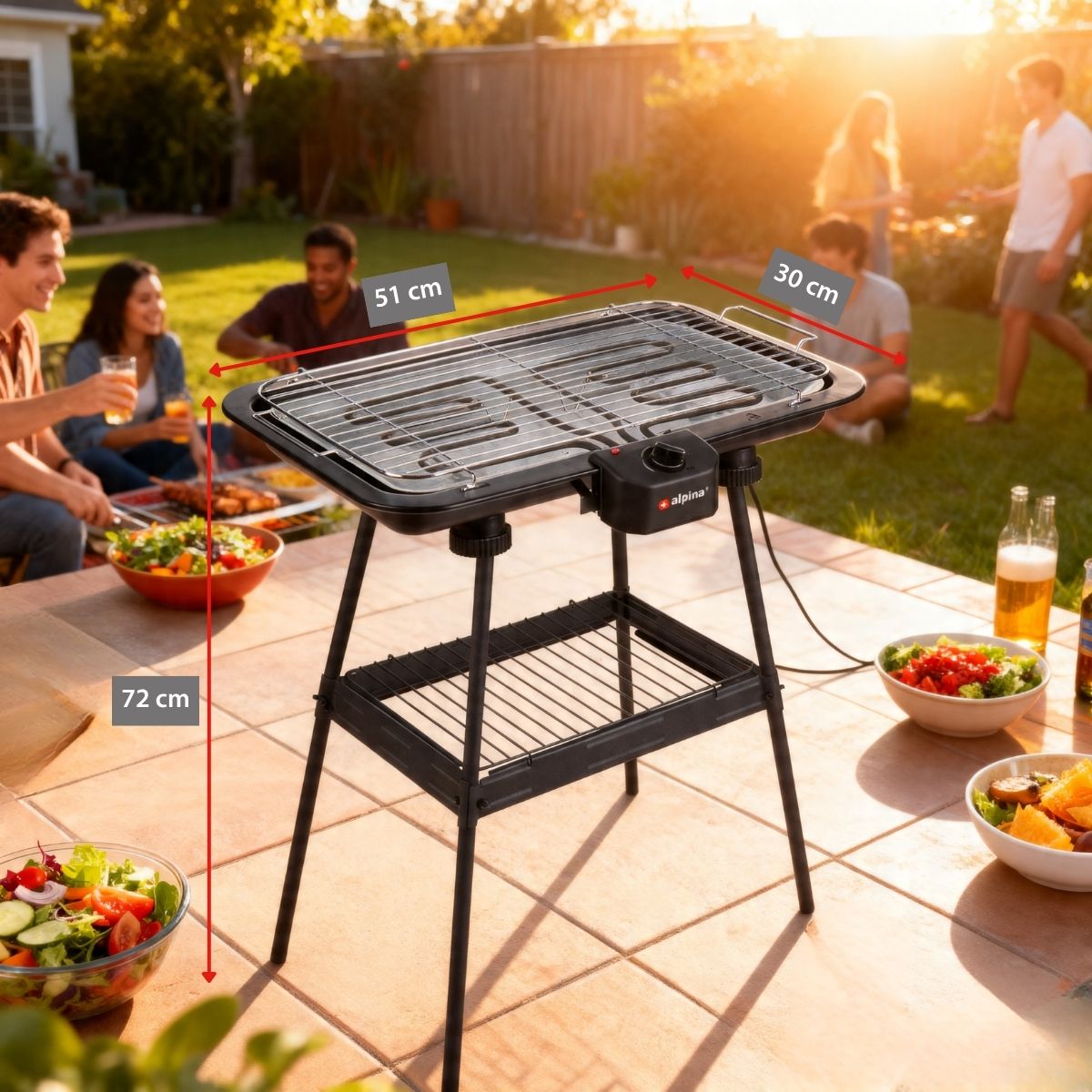 alpina Elektrische BBQ 2-In-1 2200W - Electrische BBQ - maximondo