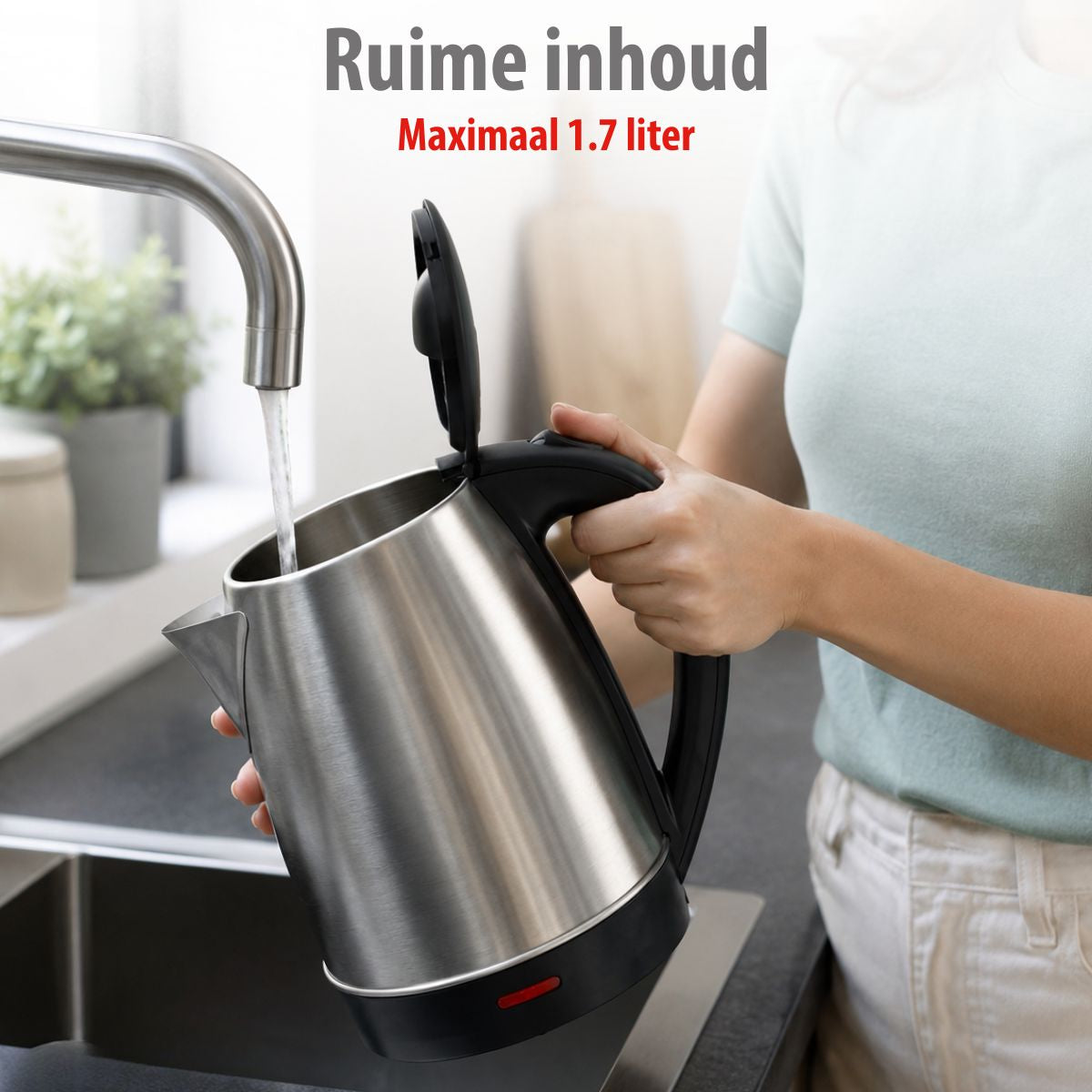 alpina Waterkoker 1.7L - Water Koker - RVS - 360° Draaibaar - maximondo