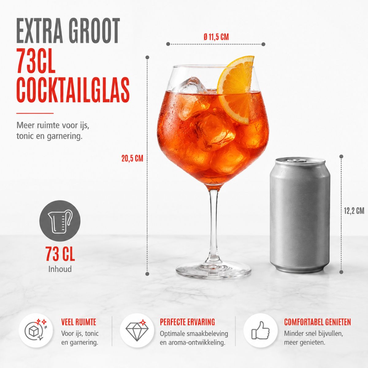 alpina Cocktailglazen 4 Stuks – Aperol Spritz Glazen 73 cl