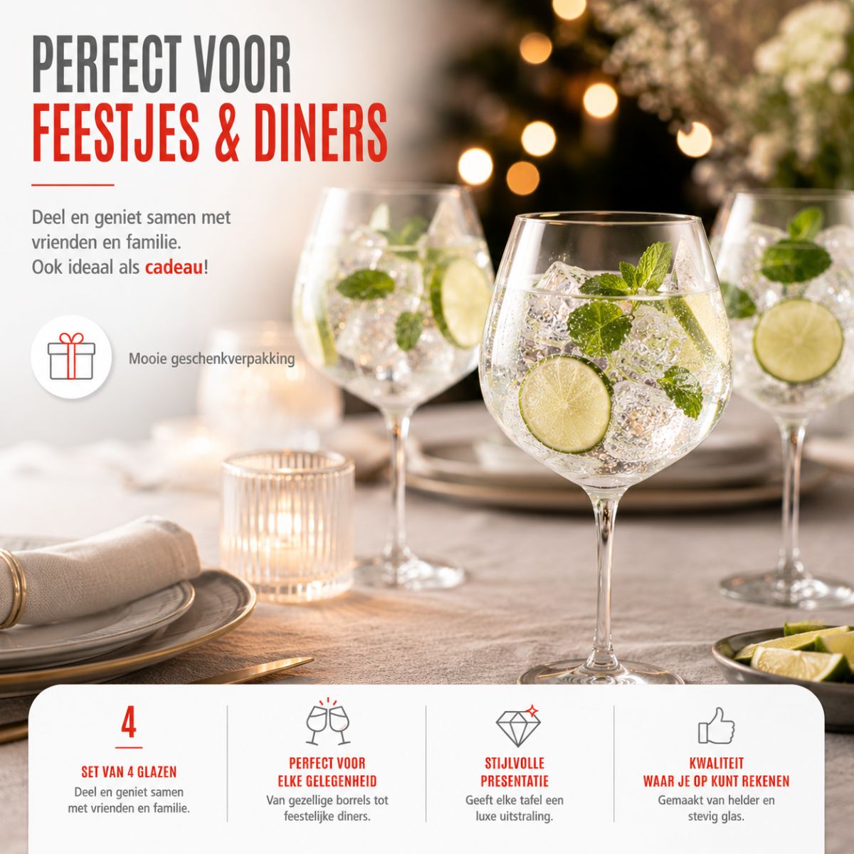 alpina Cocktailglazen 4 Stuks – Aperol Spritz Glazen 73 cl
