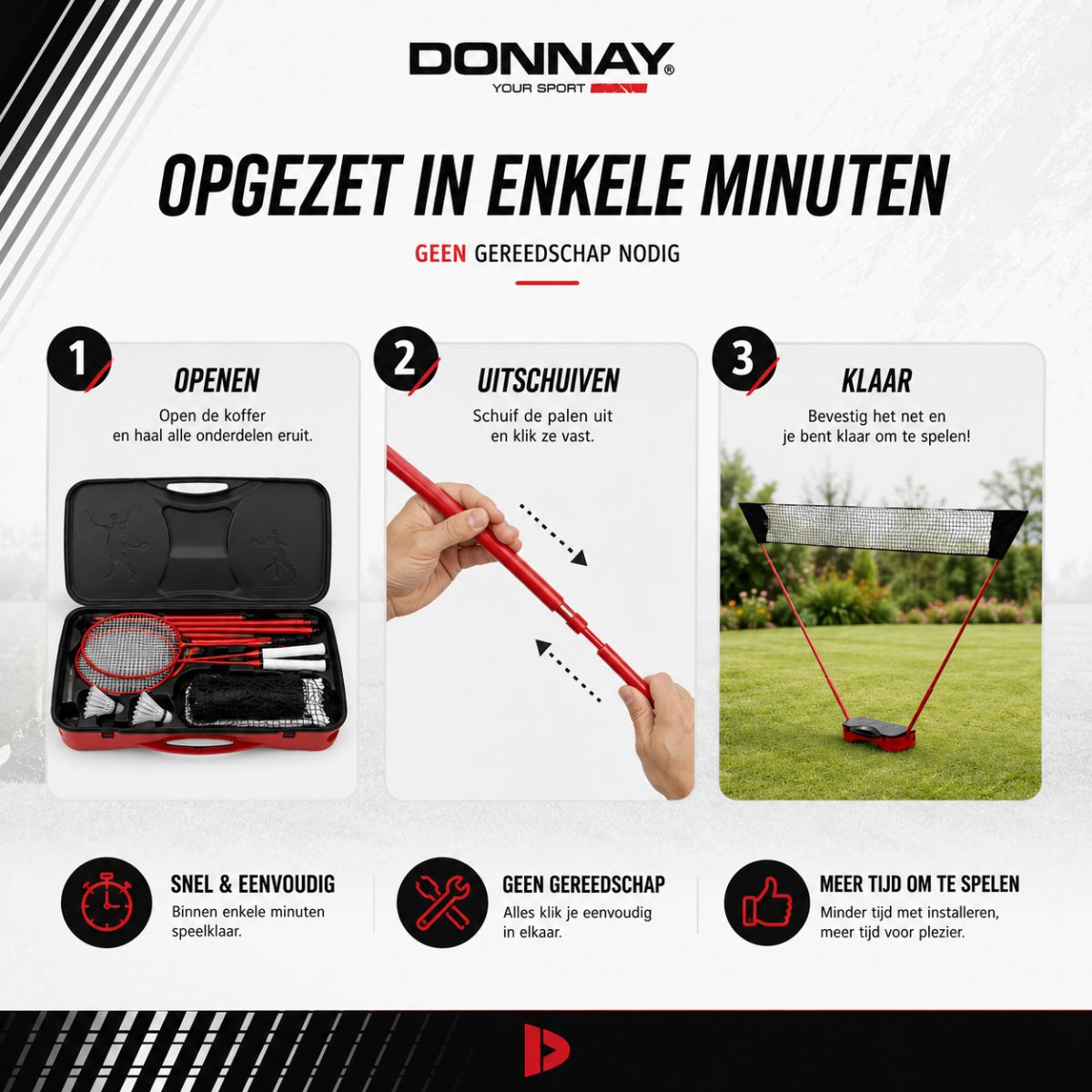 Donnay Badmintonset 2 Personen - maximondo