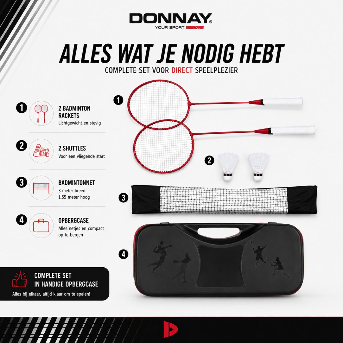 Donnay Badmintonset 2 Personen - maximondo