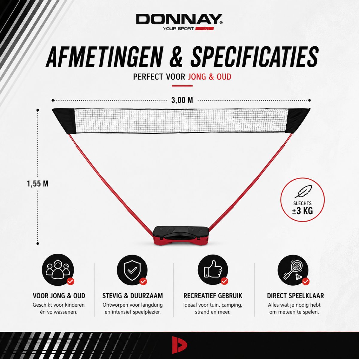 Donnay Badmintonset 2 Personen - maximondo