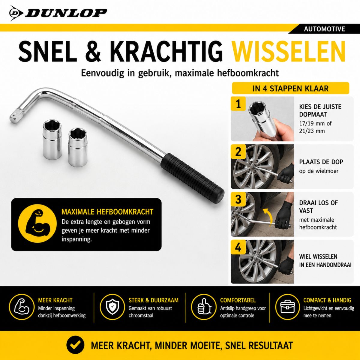Dunlop Wielmoersleutel - Wielsleutel Telescopisch 34-55cm - maximondo