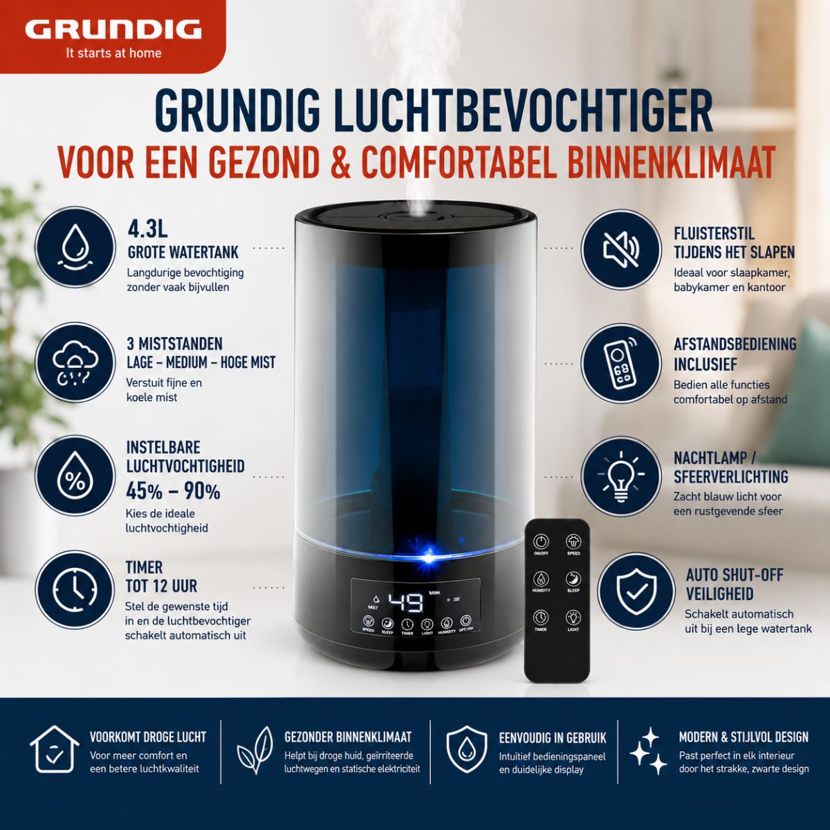 Grundig Luchtbevochtiger HD-1903A - maximondo