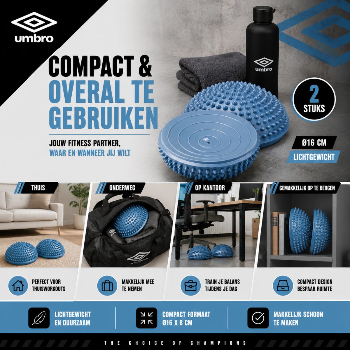 Umbro Evenwichtsbal Set van 2 - Balanskussens voor Evenwicht
