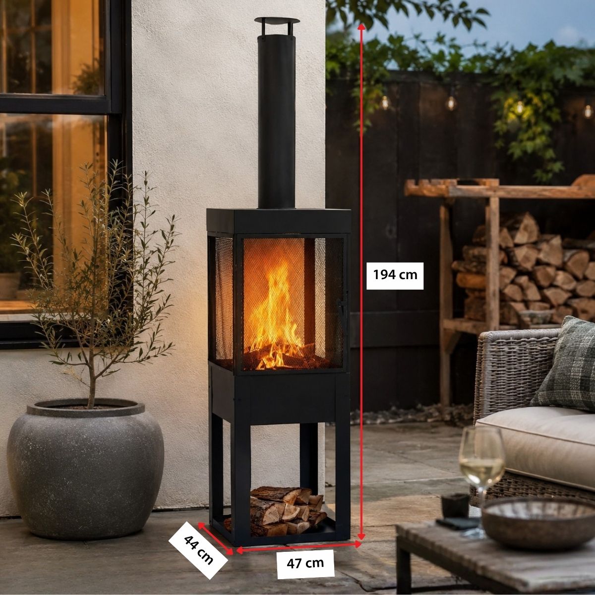BBQ Collection Houtkachel 194x44x47cm - maximondo