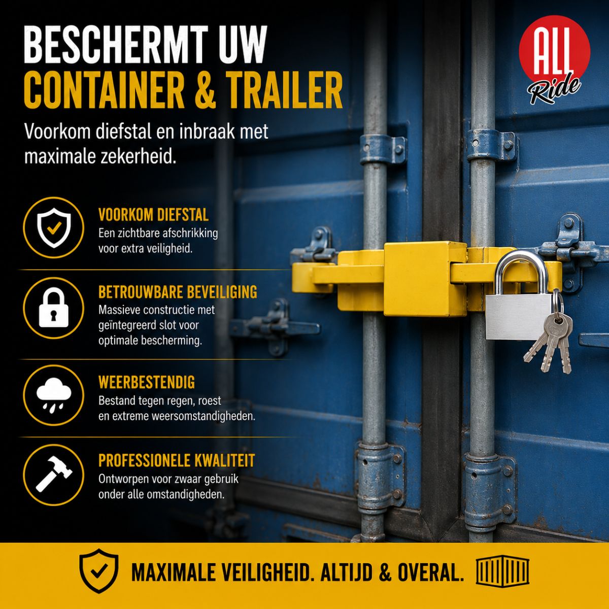 All Ride Containerslot - Trailerslot Verstelbaar 23 - 43 cm - maximondo