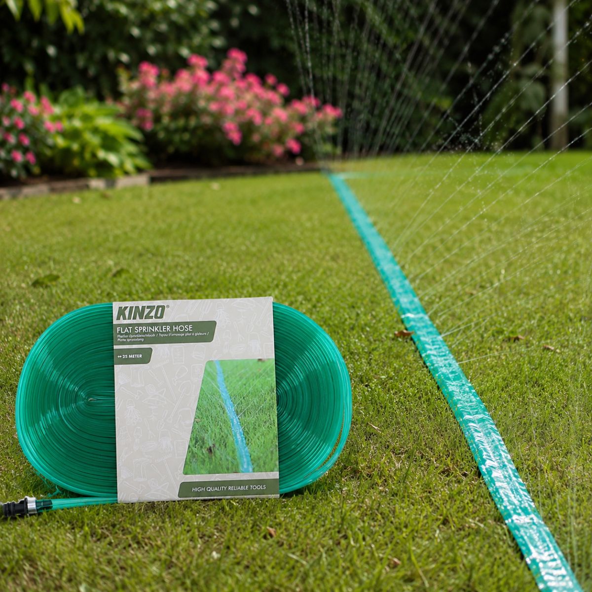 Kinzo Vlakke Sproeislang 25 Meter voor Gazon en Tuin - maximondo