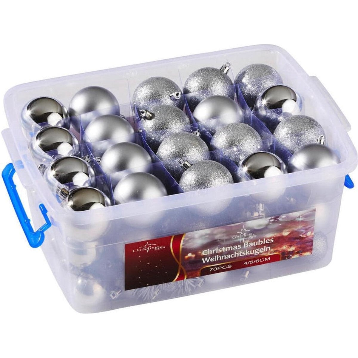 Christmas Gifts Kerstballen Zilver 70 Stuks - maximondo