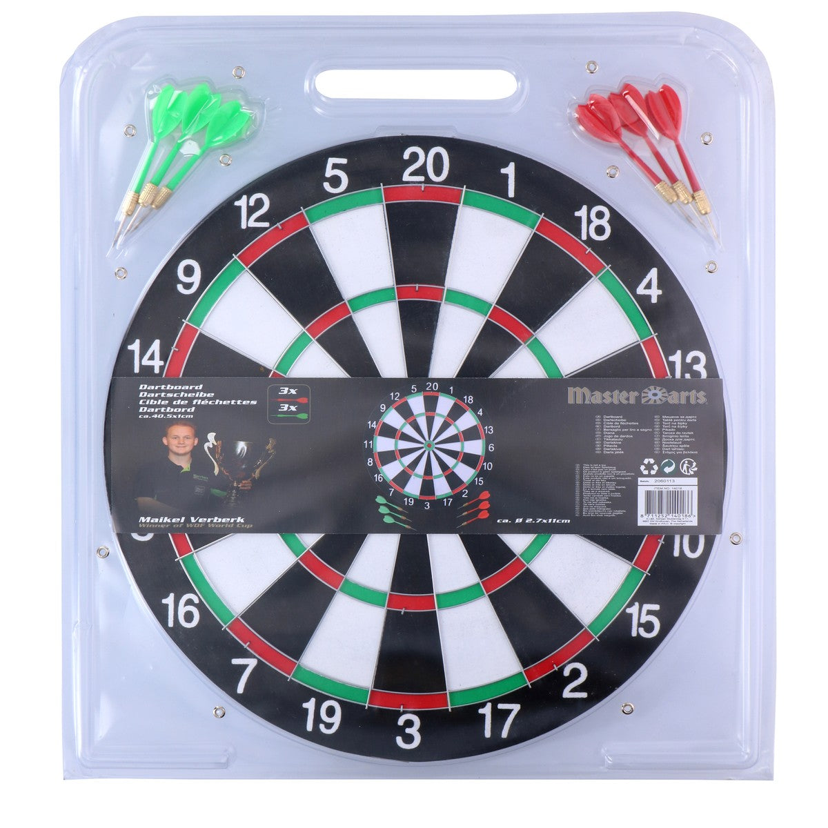 Masterdarts Dartbord - 40,5 cm - Tweezijdig - Met 6 Darts