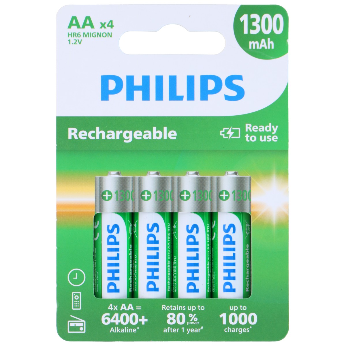Philips AA Batterijen NiMH 1300 mAh - maximondo