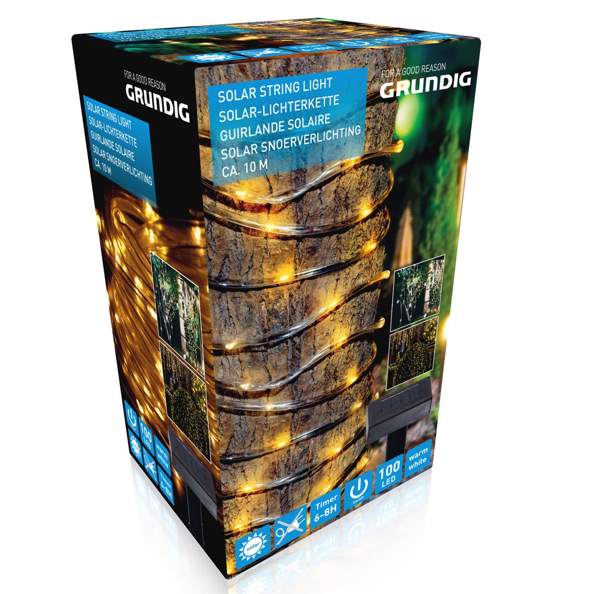 Grundig Lichtsnoer Solar 100 LED's - maximondo