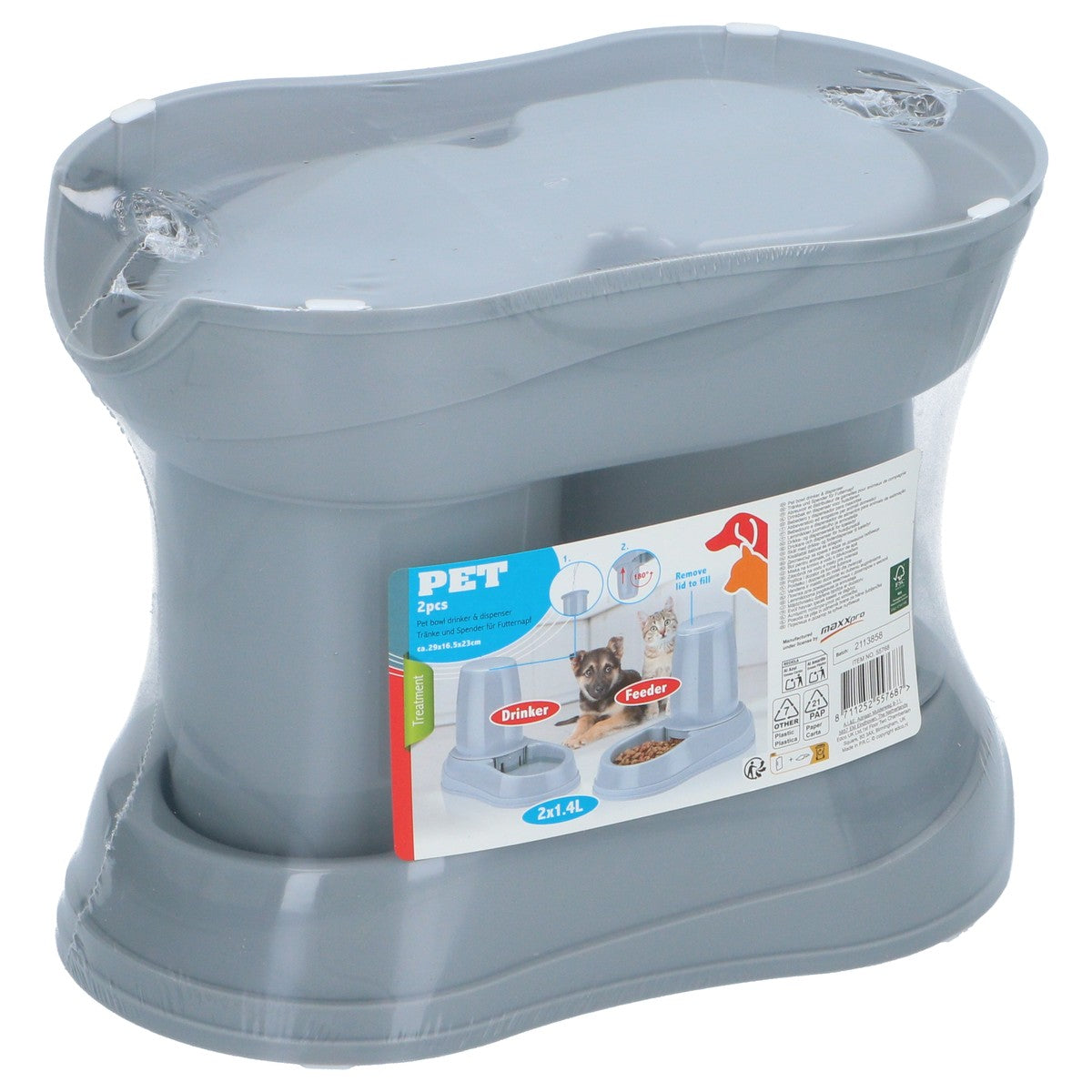 maxxpro Voerbak en Waterbak 2 x 1.4L - maximondo