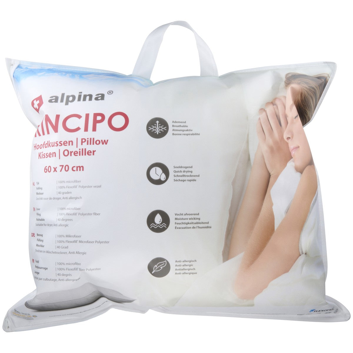 alpina Hoofdkussen 60x70 cm - Wit