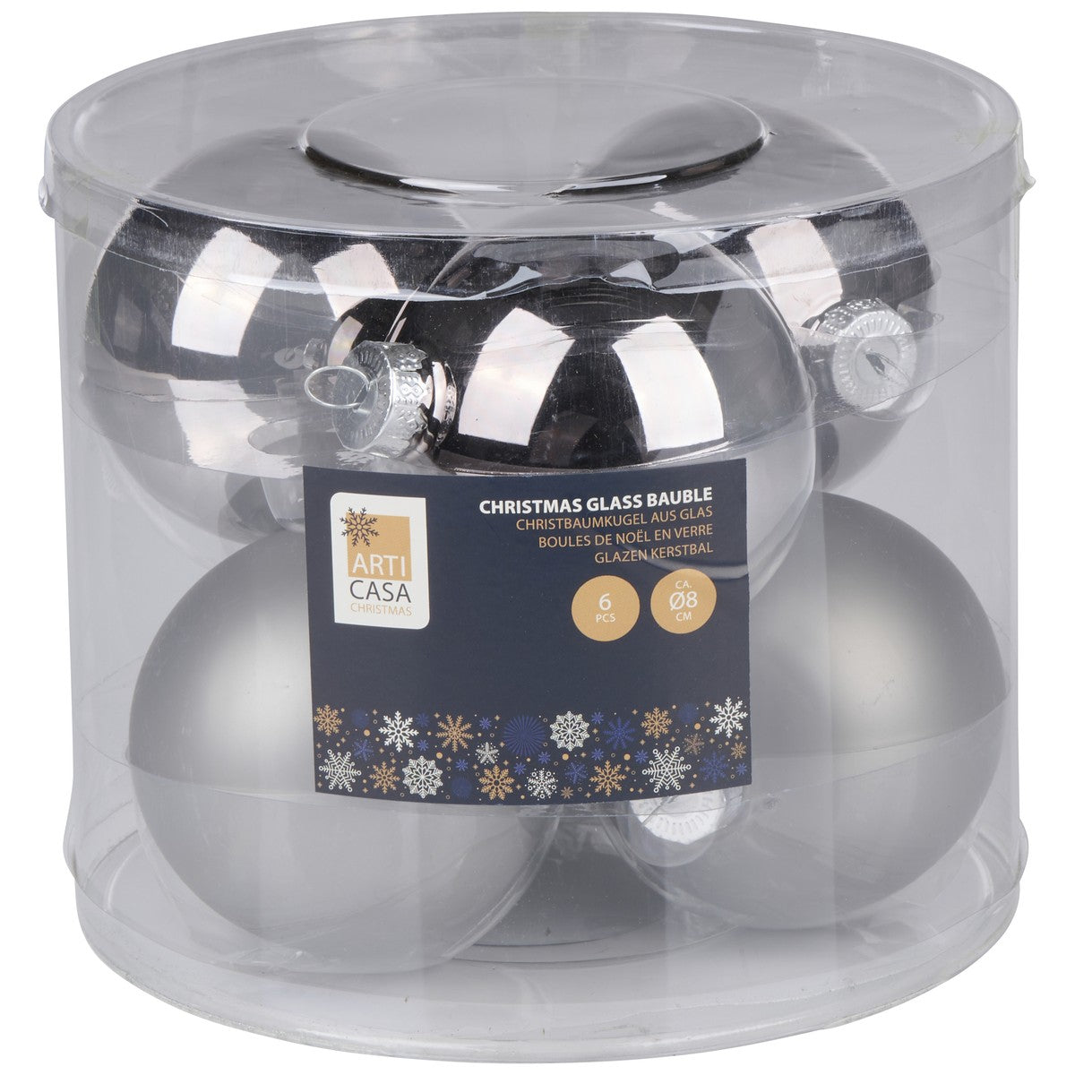 Arti Casa Kerstballen Zilver 6 Stuks - maximondo