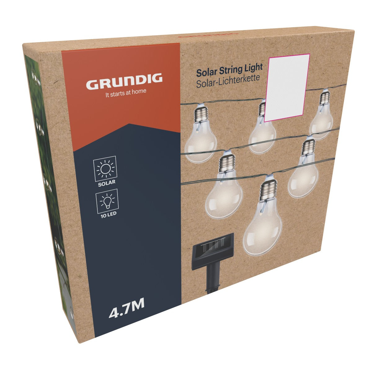Grundig Solar String Light 4.7M - Solar LED Tuinverlichting - maximondo