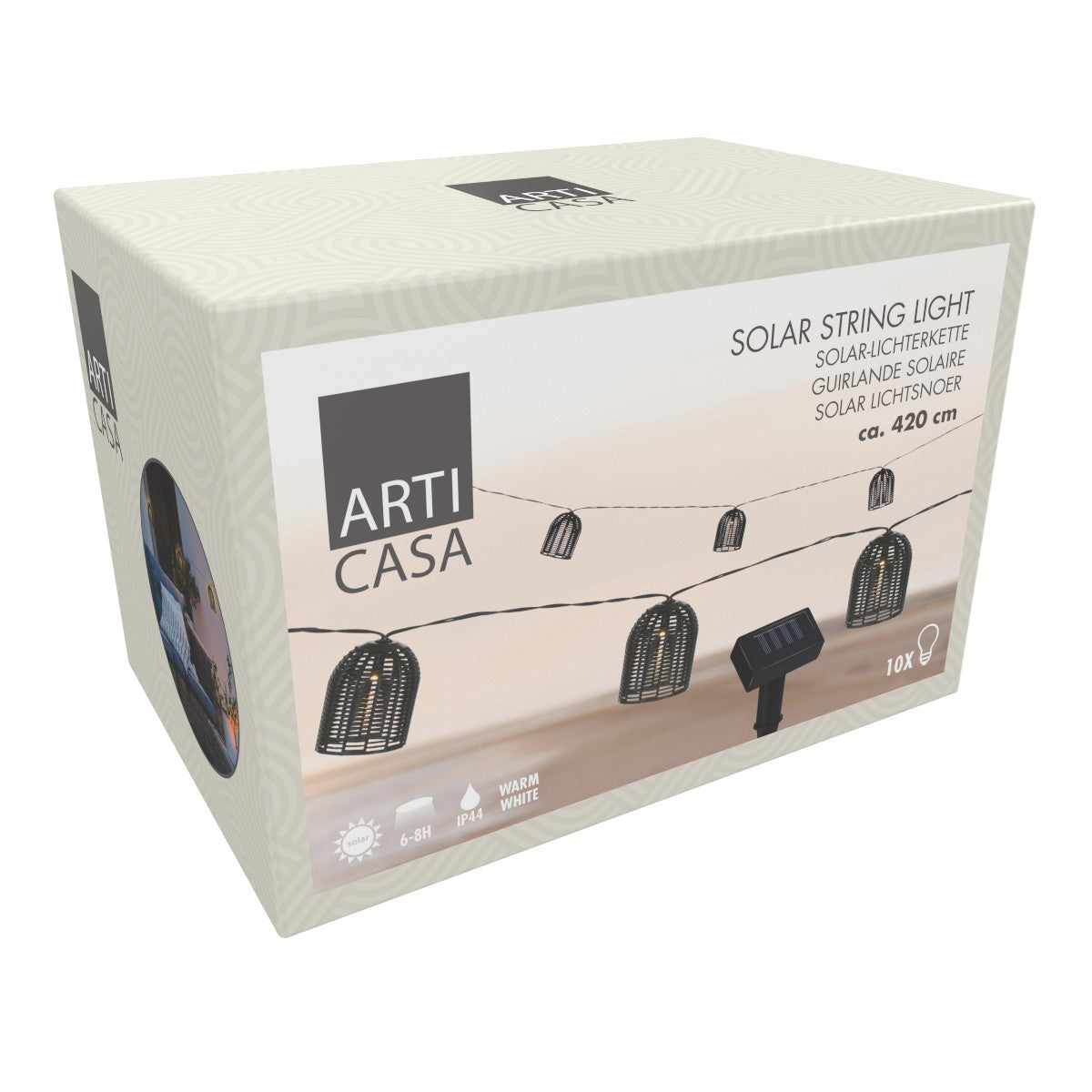 Arti Casa Tuinverlichting Solar – Solar Lichtsnoer met 10 LED-lampen - maximondo