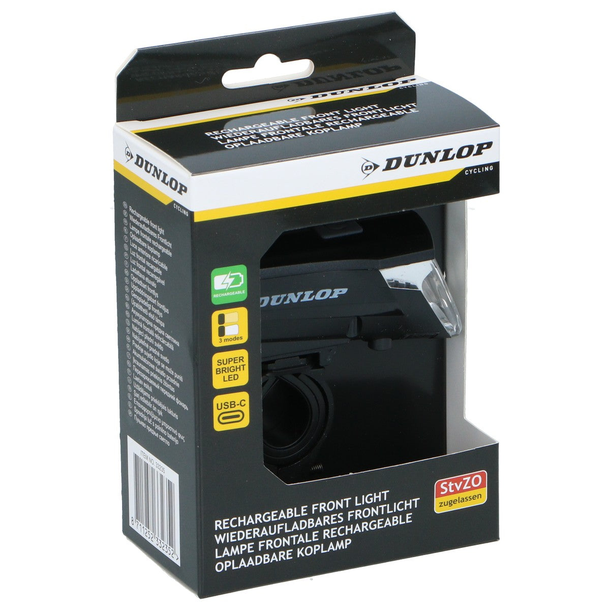 Dunlop Fietsverlichting USB-C Oplaadbaar - Voorlicht - maximondo