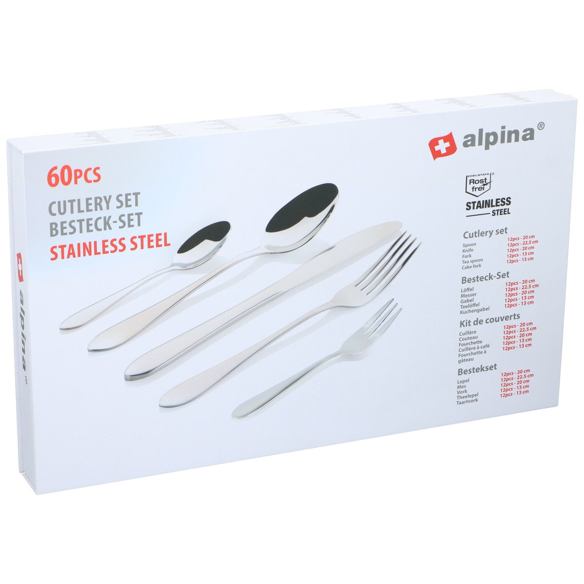 alpina Bestekset 60-delig - Roestvrij Staal - maximondo