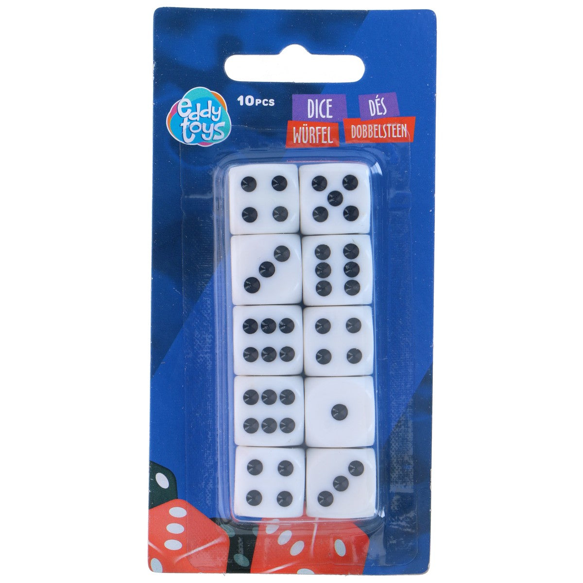 Eddy Toys Dobbelstenen 10 Stuks - Wit