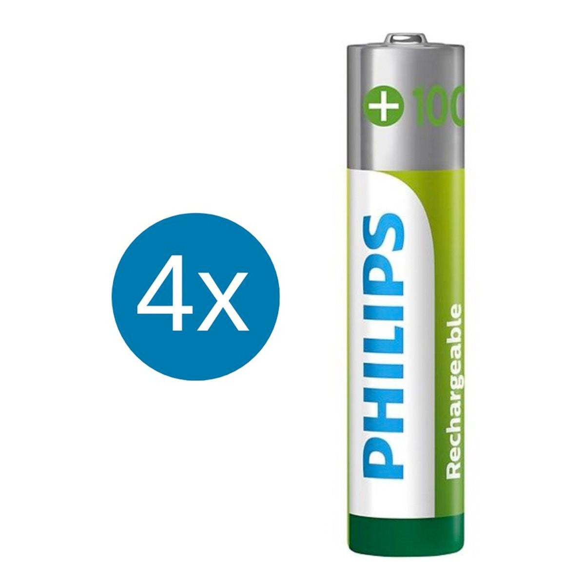 Philips 4 Stuks AAA-Batterijen HR03 - Oplaadbaar