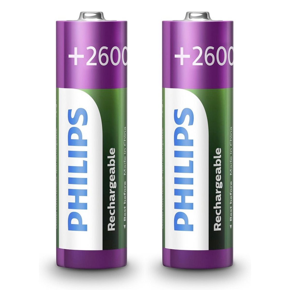 Philips AA Batterijen Oplaadbaar - 2600mAh - 2 Stuks - maximondo