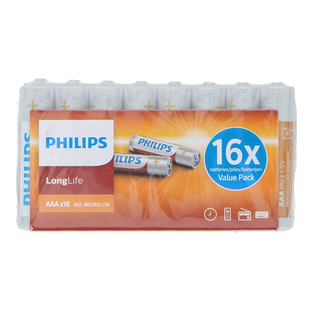 Philips AAA LongLife Batterijen 16 Stuks