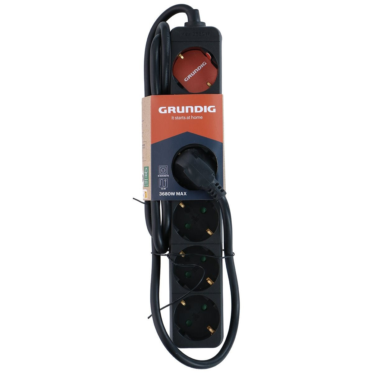 Grundig Stekkerdoos 6Voudig - 1.5M - maximondo