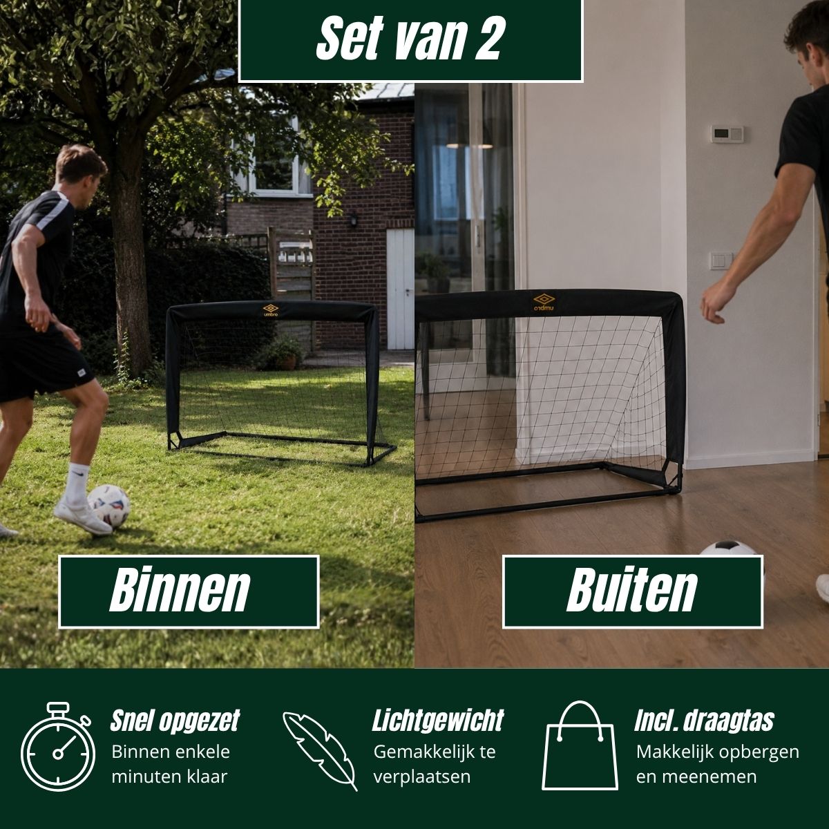 Umbro Pop-Up Voetbaldoel Set van 2 120x90x90cm