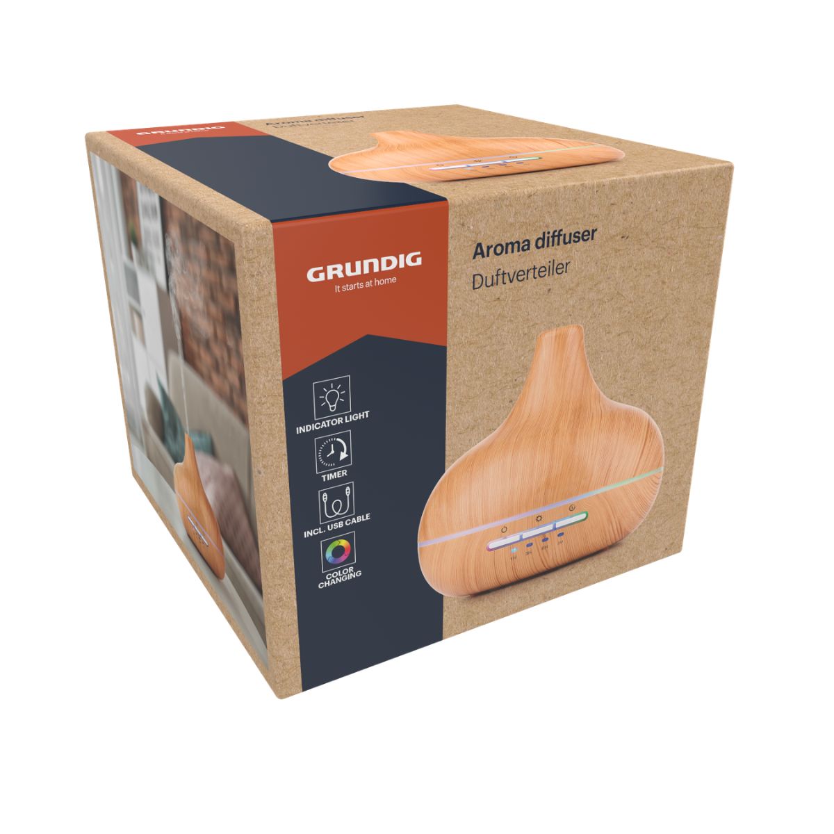 Grundig Aroma Diffuser Luchtbevochtiger 300ml- Geurverspreider - maximondo