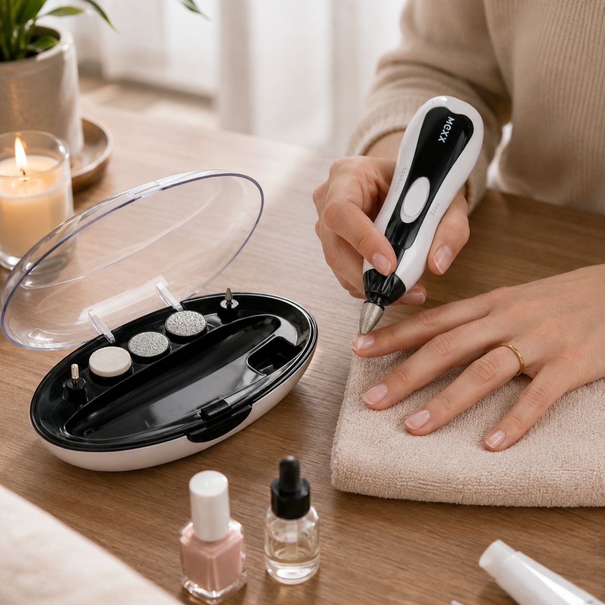 MEXX Nagelfrees Set met 6 Slijpkoppen en LED-verlichting