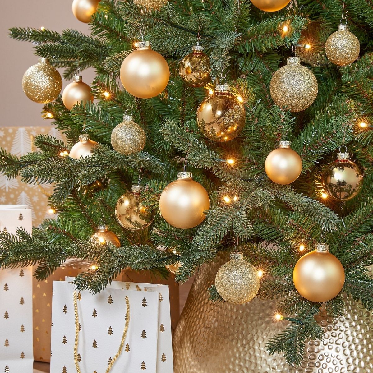 Mica Decorations Bal glas goud 42 stuks - d7cm