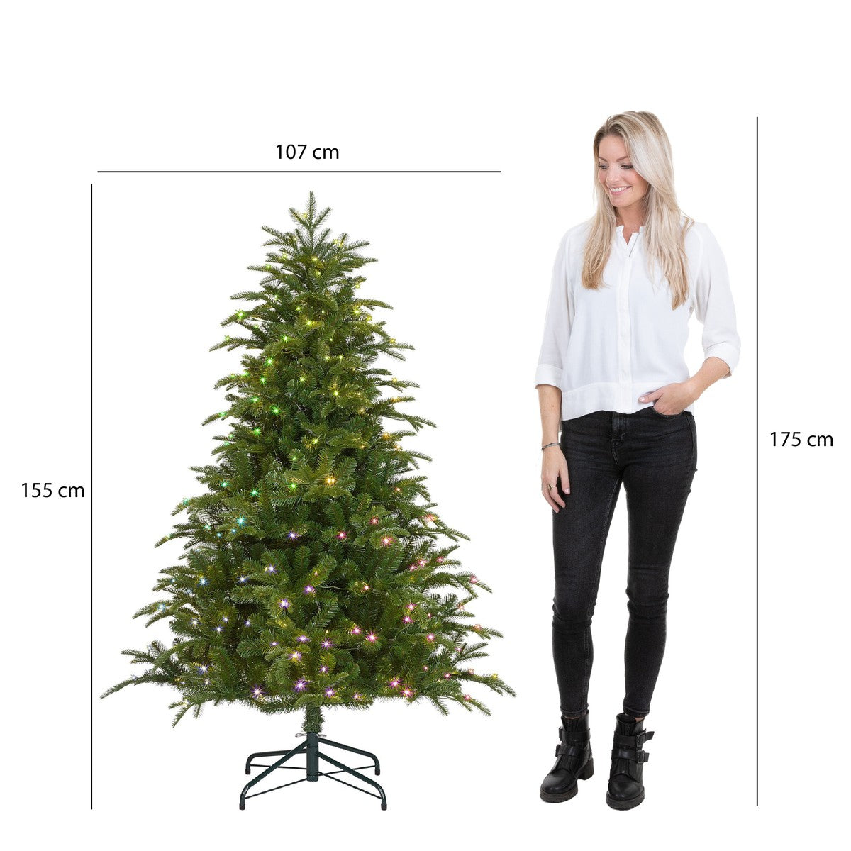 Black Box Trees Smart lighting Nestow kerstboom led groen RGB 180L TIPS 780 - h155xd107cm