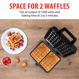 alpina Wafelijzer 1000W - Wafelmaker voor Brusselse Wafels